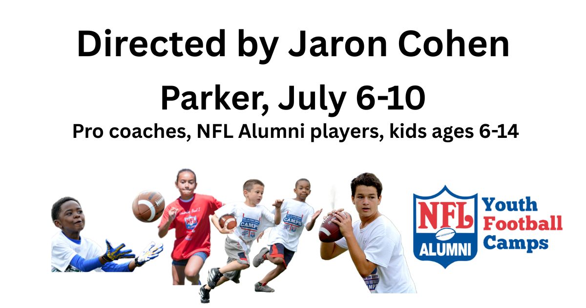 Denver NFL Alumni Youth Football Camps Facebook ad: About the director: 11-time state playoff coach Jaron…