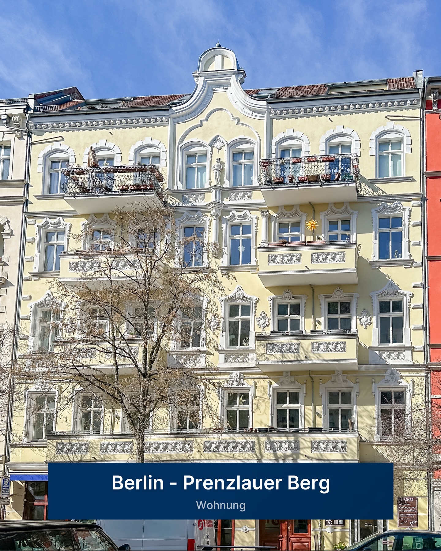 VON POLL Immobilien Berlin - Pankow Facebook ad: Ruhige 1-Zimmer-Altbauwohnung mit Balkon (ca.