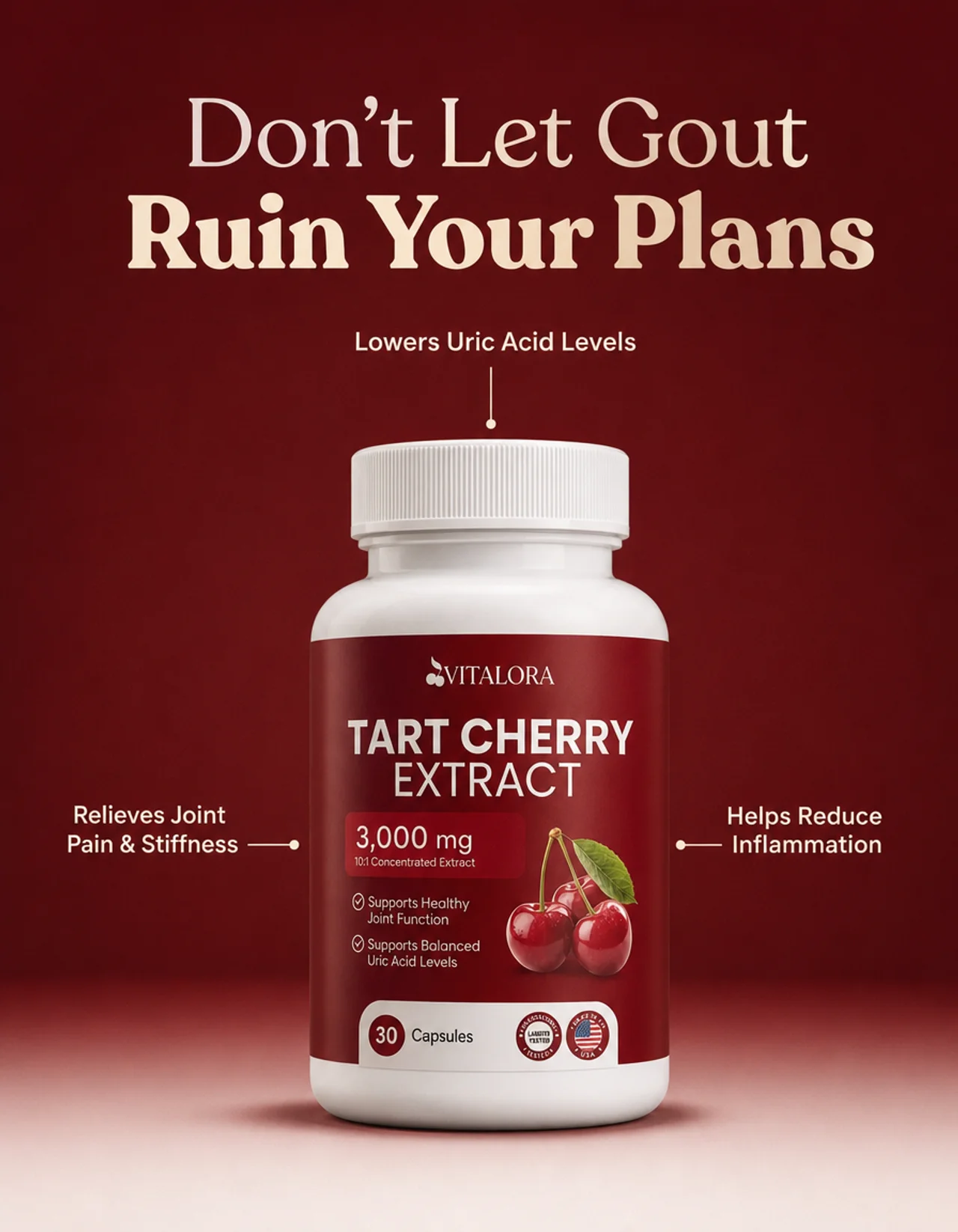 Vitalora Facebook ad: Put an End to Gout Pain for Good!