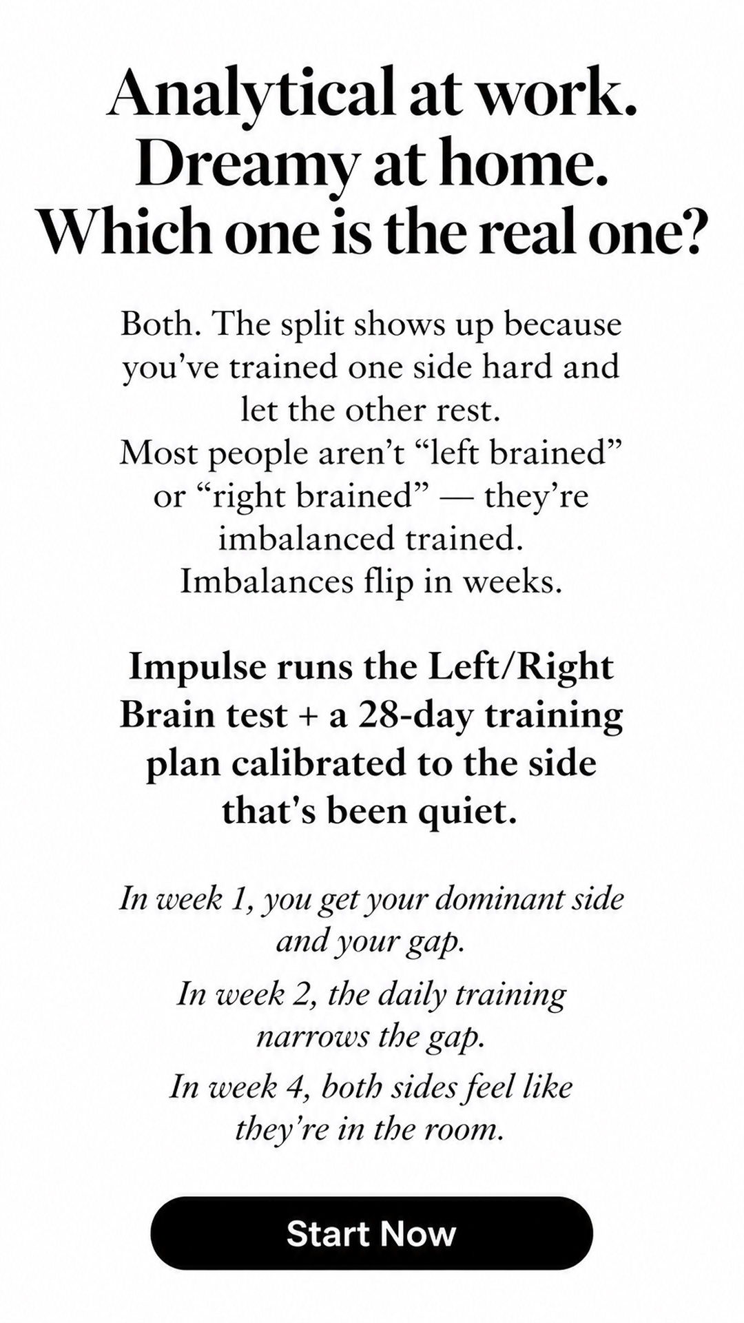 Impulse: Brain Training & Self-Discovery Facebook ad