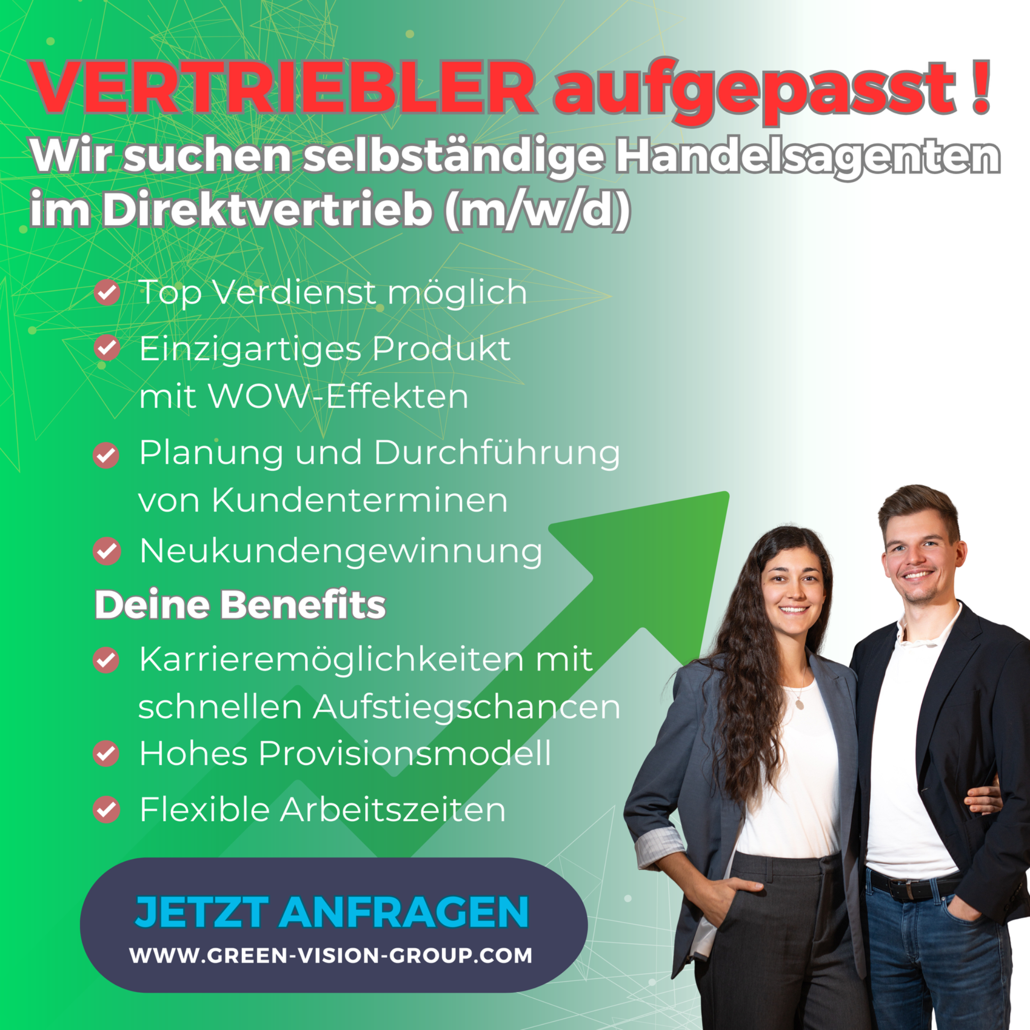 Green Vision Group Facebook ad: Jetzt Rückruf anfordern und informieren