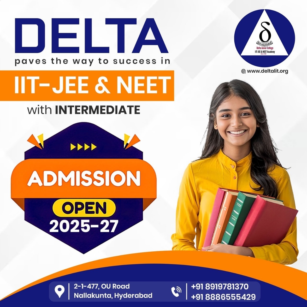 Delta Junior College Facebook ad: Join Delta Junior College for IIT-JEE & NEET
