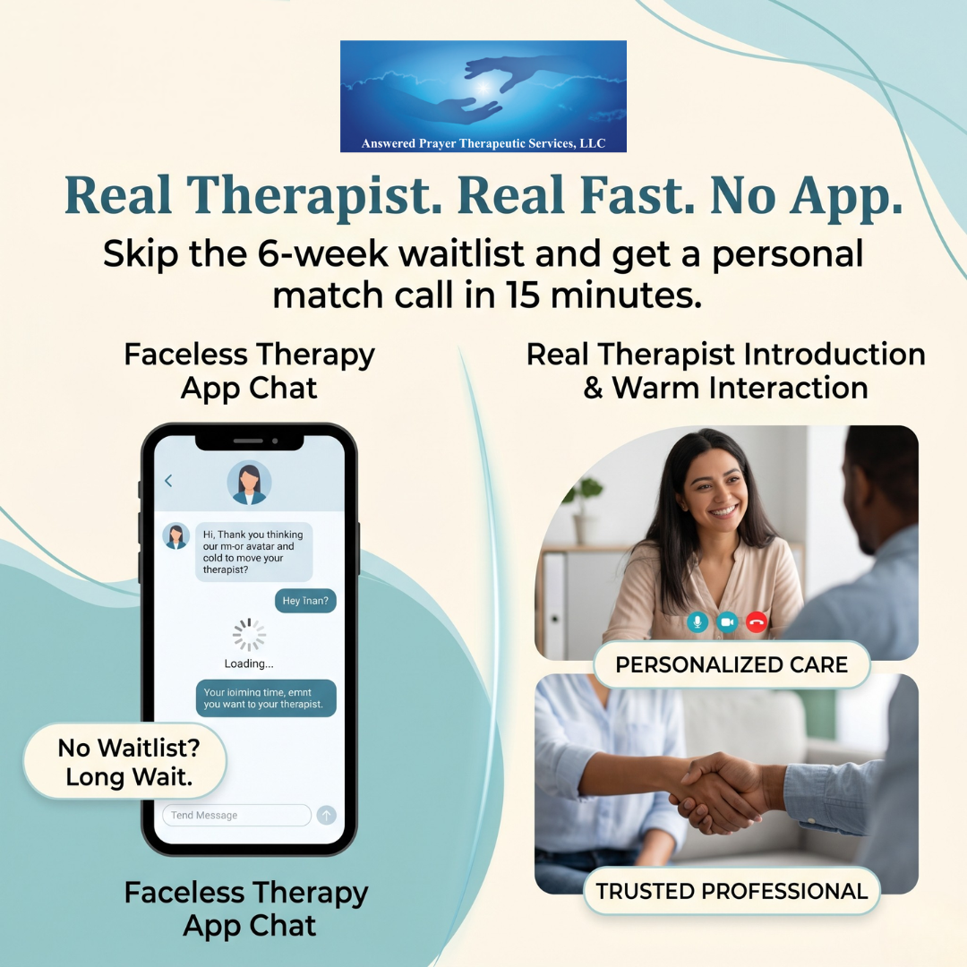 Answered Prayers Therapy Facebook ad: You Don’t Need to Figure It Out Alone