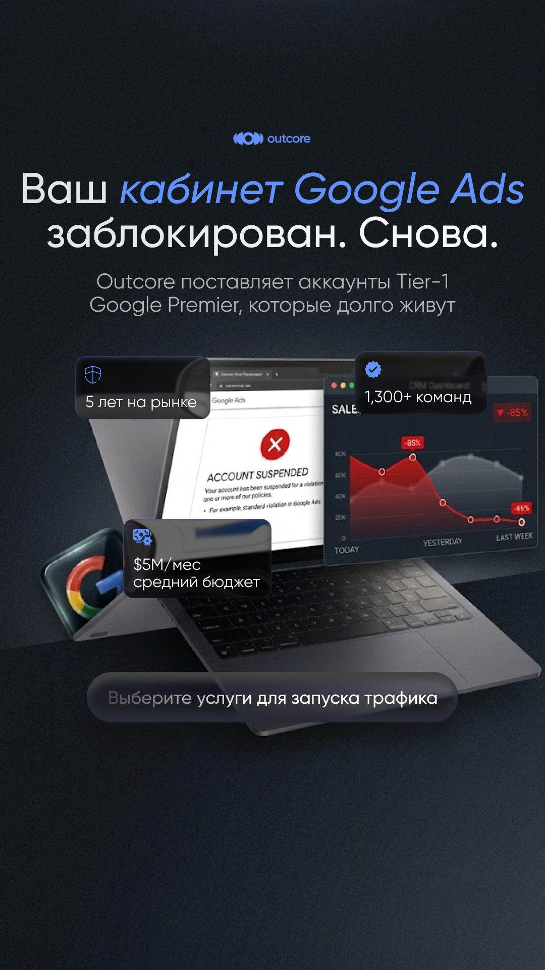 OutCore Facebook ad from Mar 30, 2026