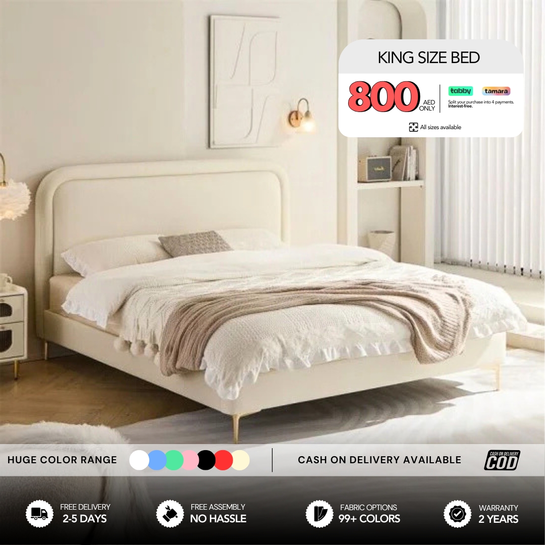 Bed and Mattress Home Facebook ad: Premium Bed Frame, Only AED 800!