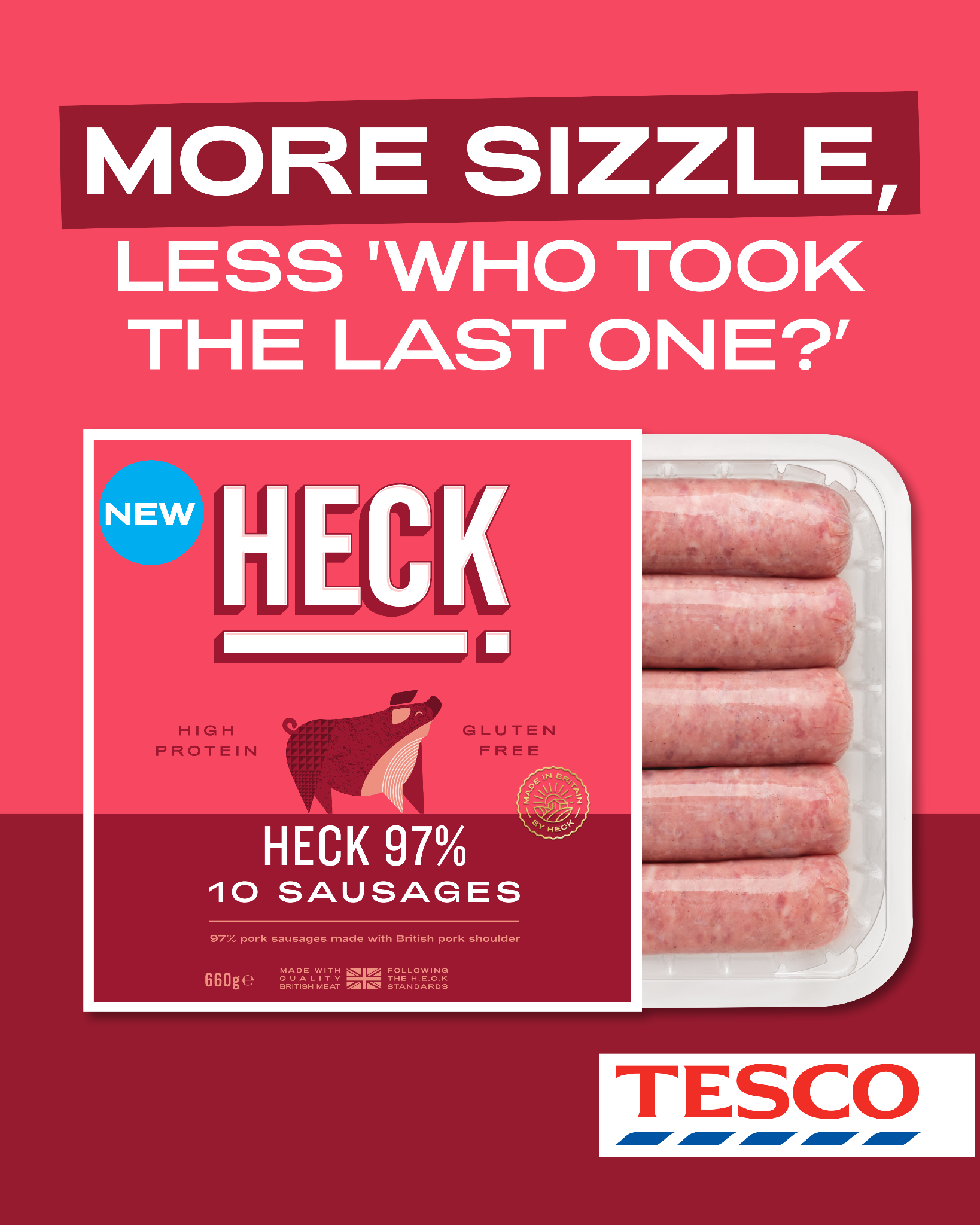 Heck Facebook ad: Heck 97% Pork Sausages