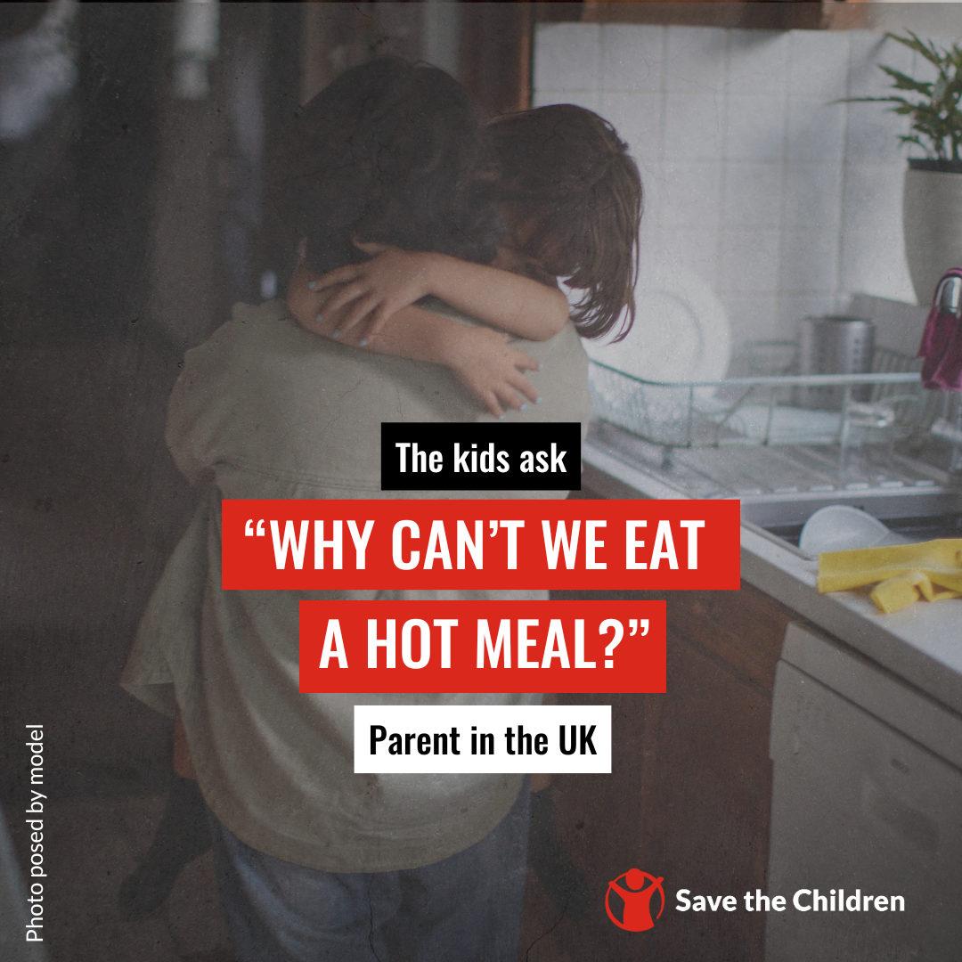 Save the Children UK Facebook ad: In the UK the number of children living…