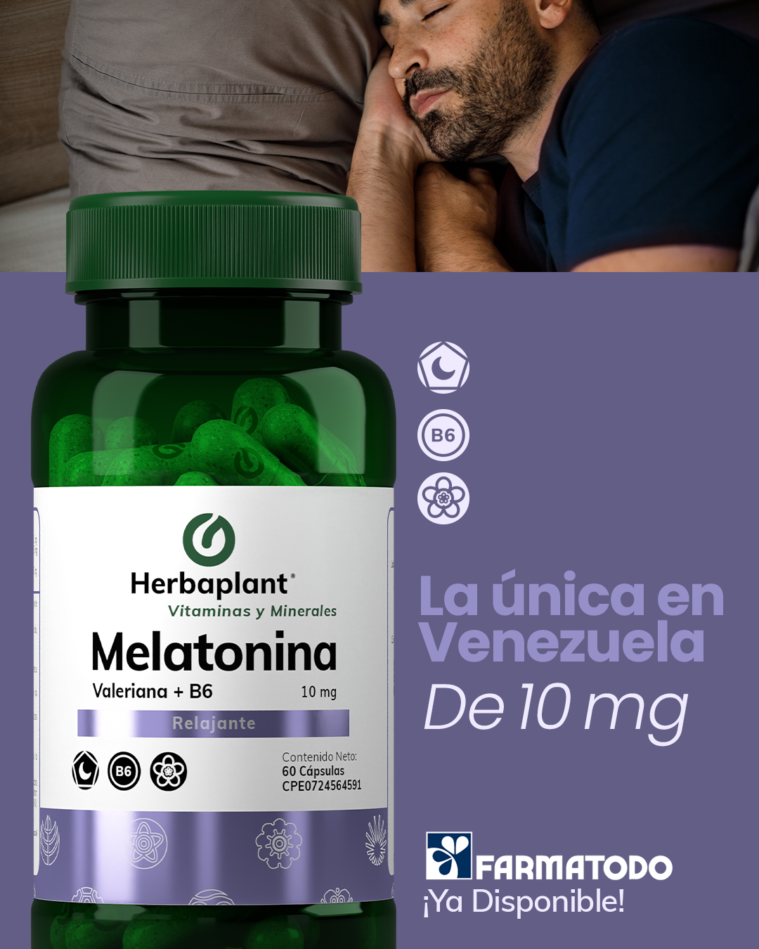Herbaplant Facebook ad: Encuentra La melatonina de 10 mg de Herbaplant en Farmatodo