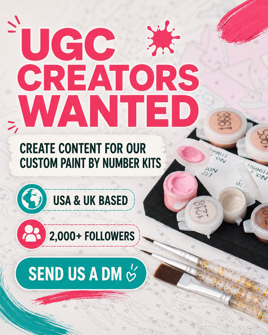 Paintbycanvas Facebook ad: We’re looking for UGC creators based in the…