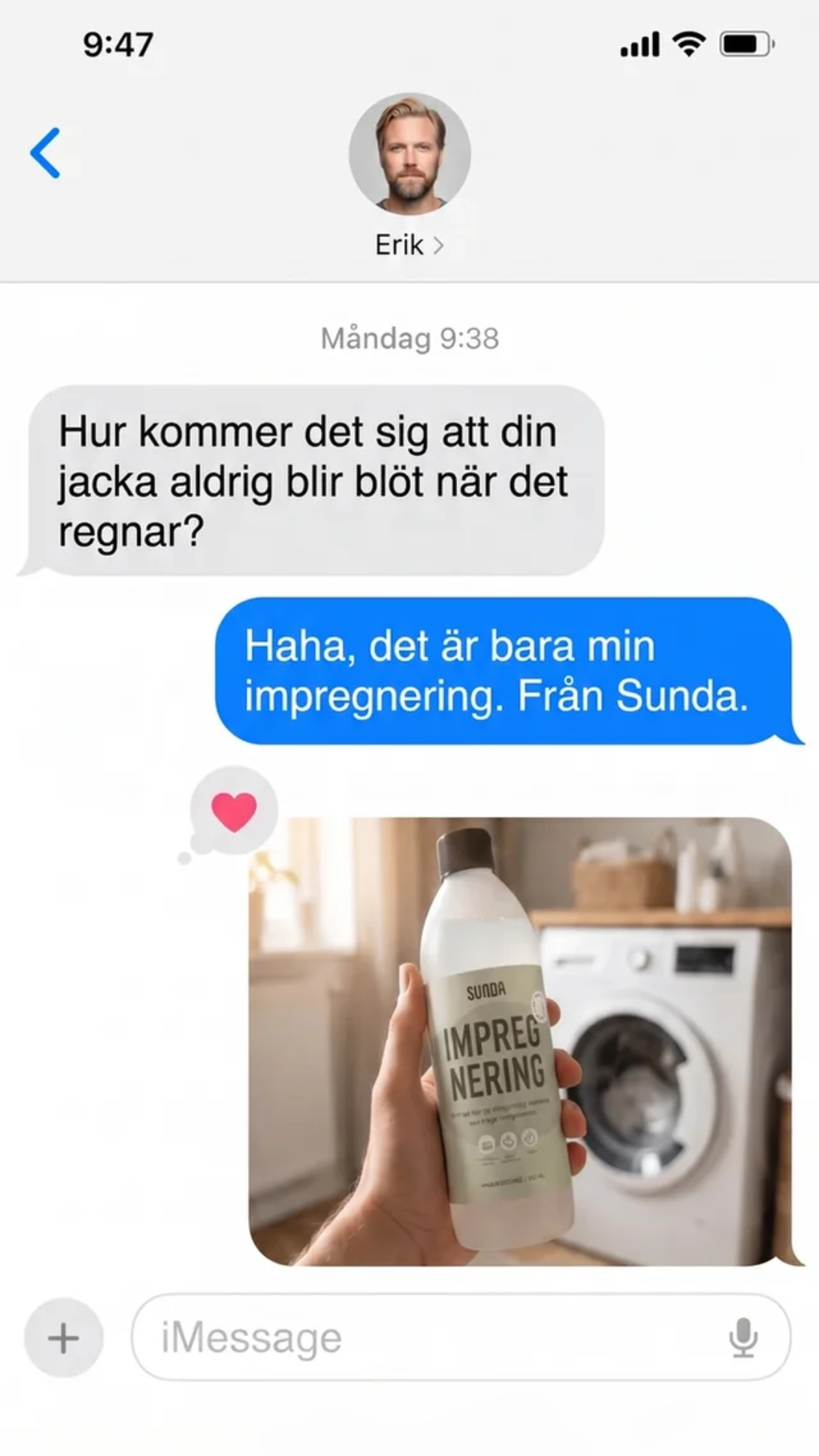 Sunda Facebook ad: En impregnering. Alla plagg.