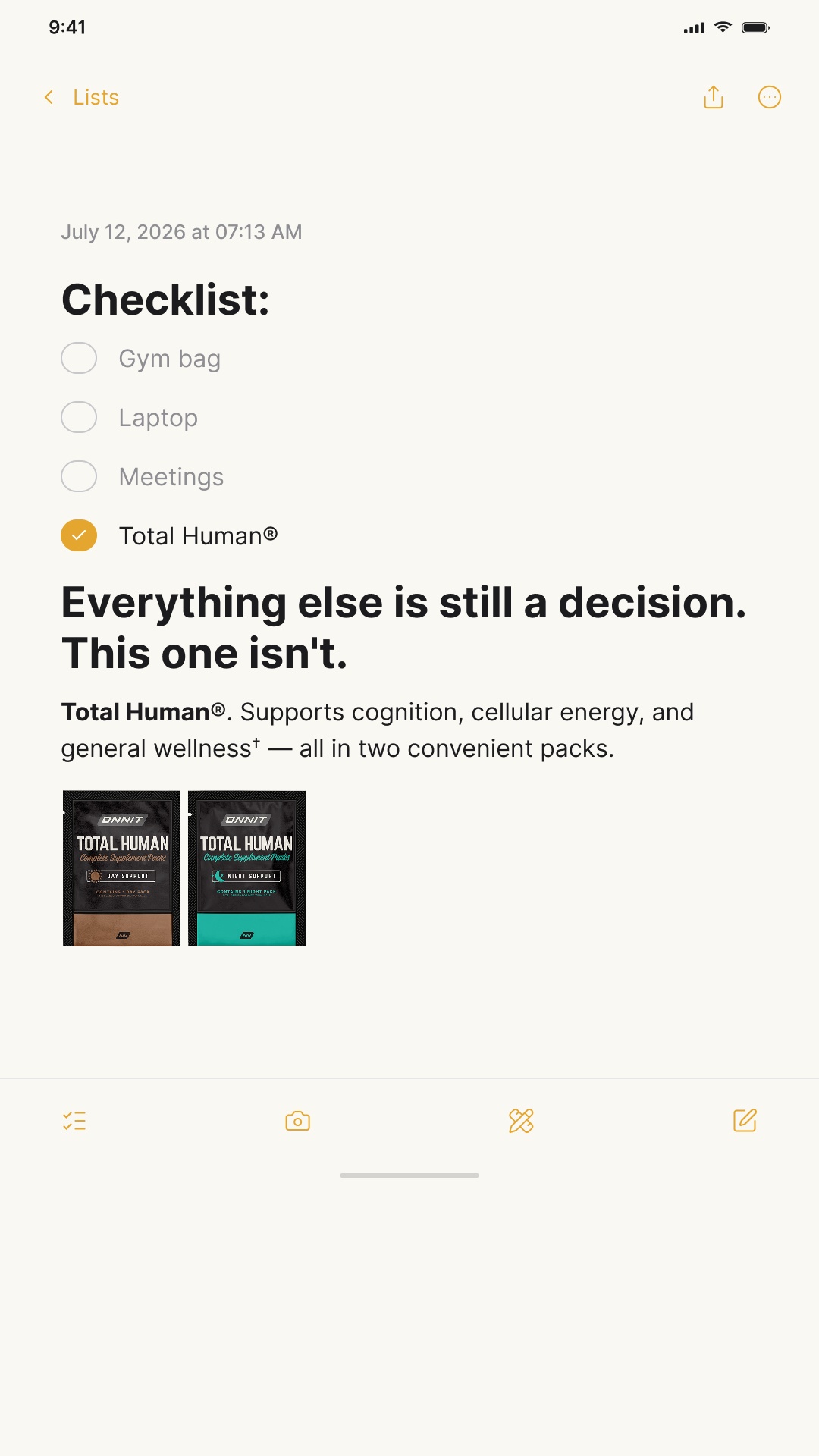 Onnit Facebook ad: Optimize Your System