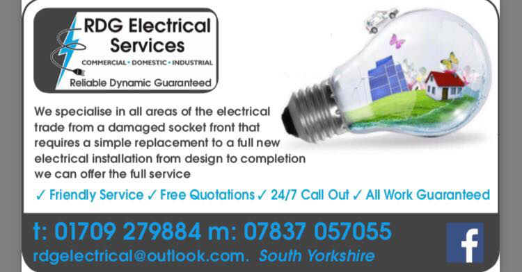 RDG Electrical Services Facebook ad: 24/7 Call Out.