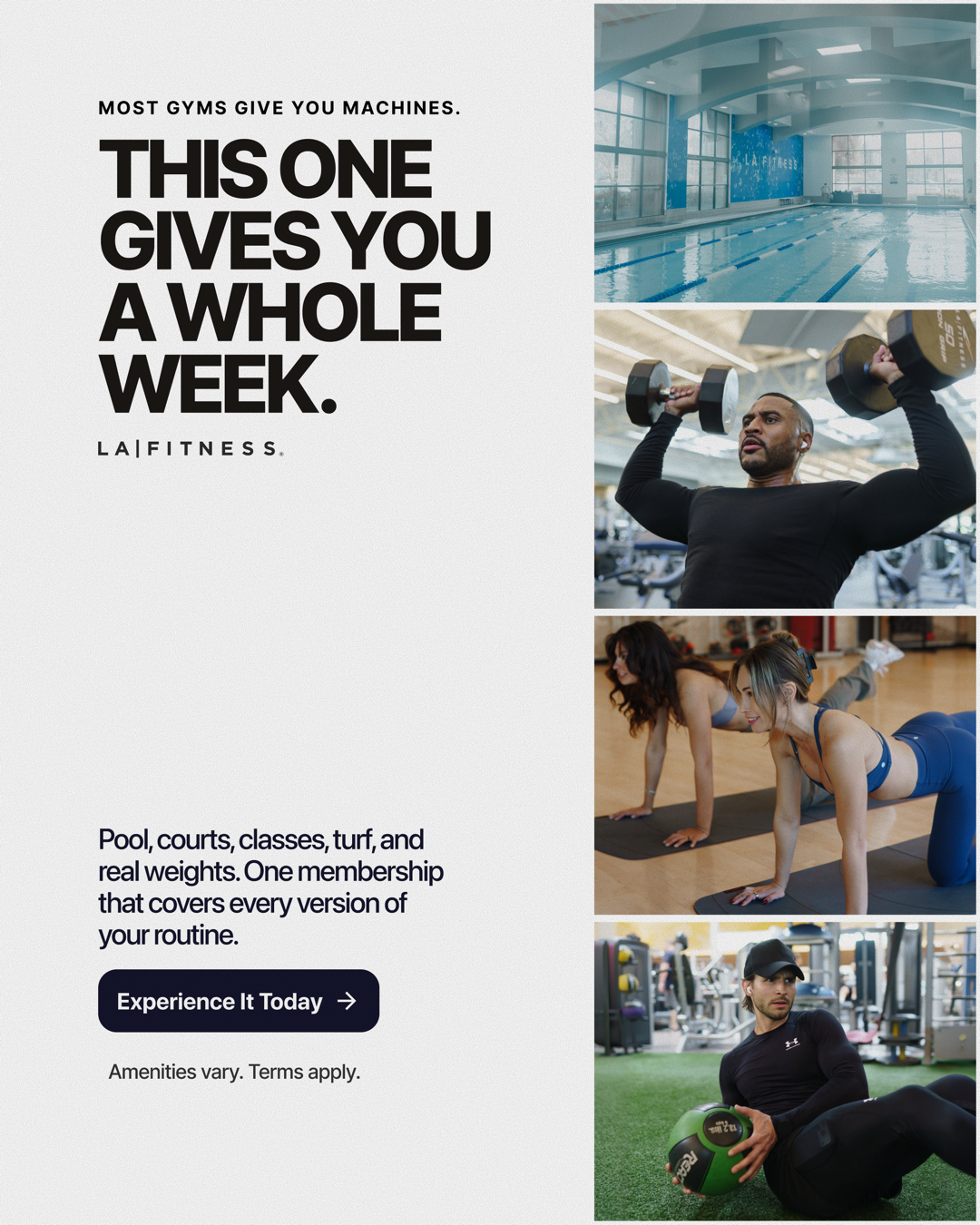 LA Fitness Facebook ad: Join Now. Get More.