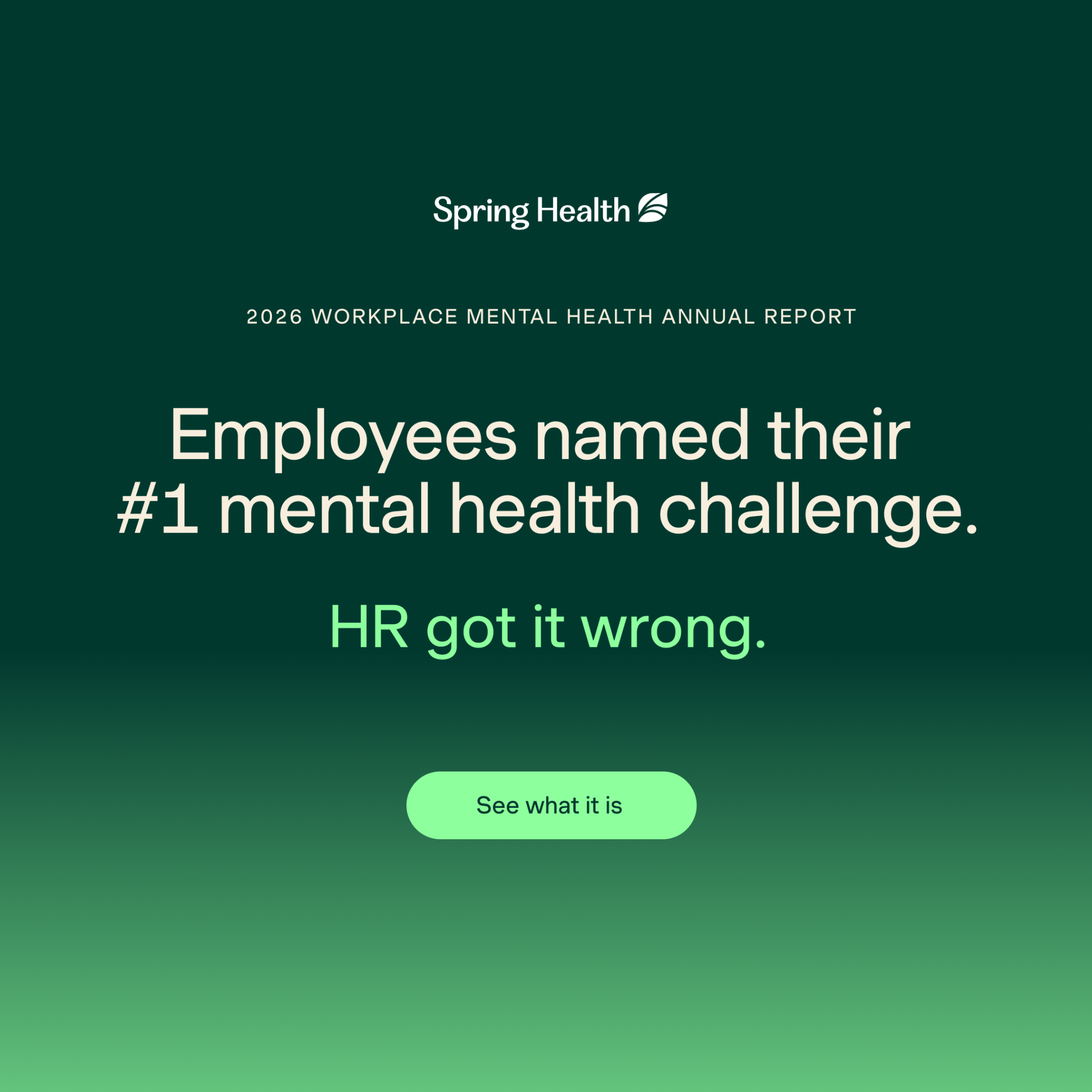 Spring Health Facebook ad: The #1 challenge HR is missing