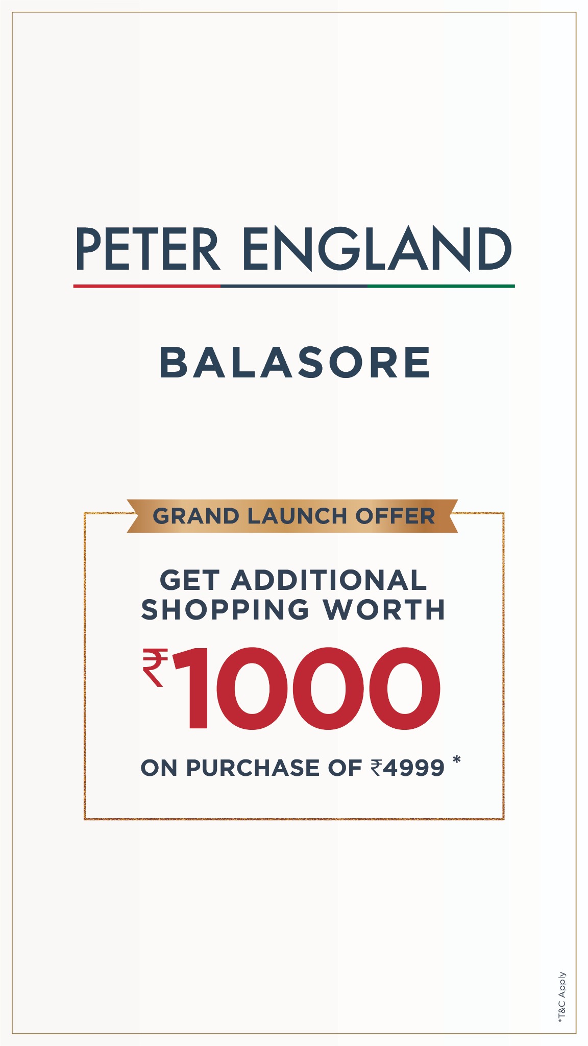 Peter England Facebook ad: Grand Launch
