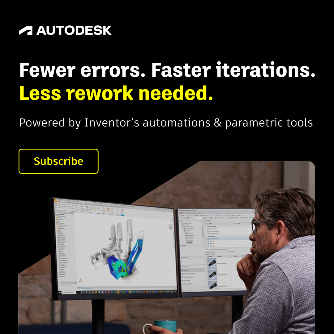 Autodesk Inventor Facebook ad: Design, Validate, and Build
