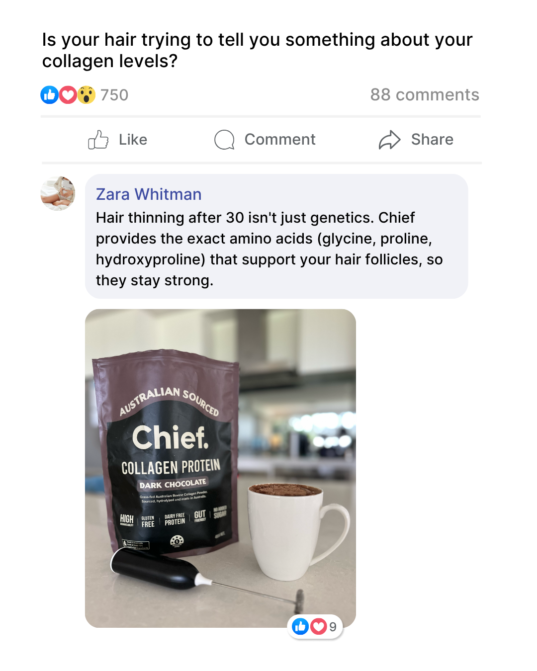Chief Nutrition Facebook ad