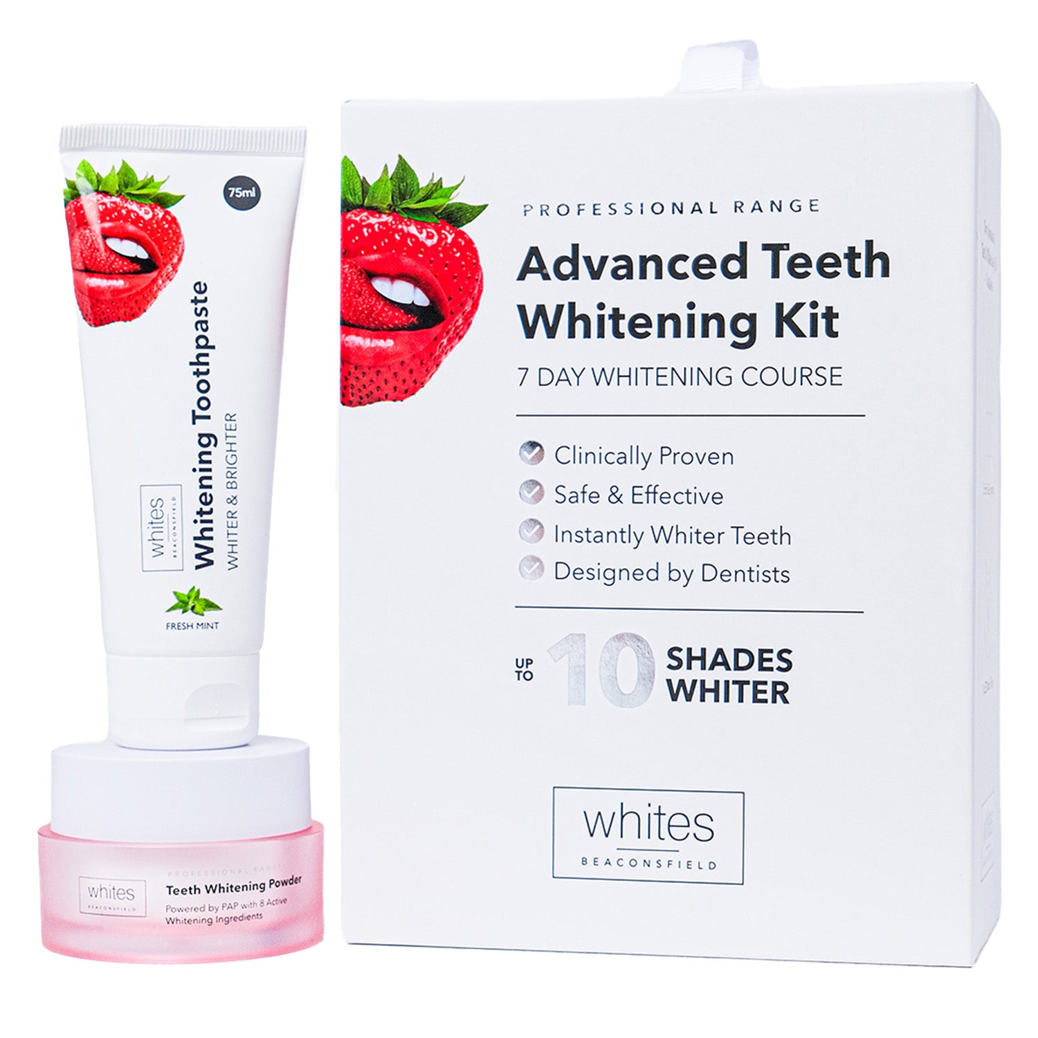 Whites Beaconsfield Facebook ad: Whiter teeth without the sensitivity.