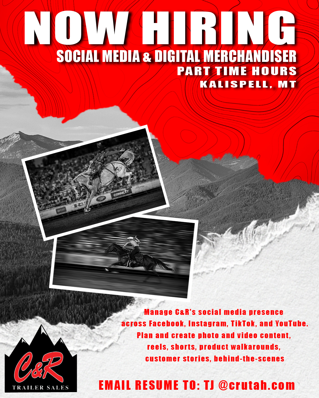 C&R Trailers- Kalispell Facebook ad: Now Hiring: Social Media & Digital Merchandiser