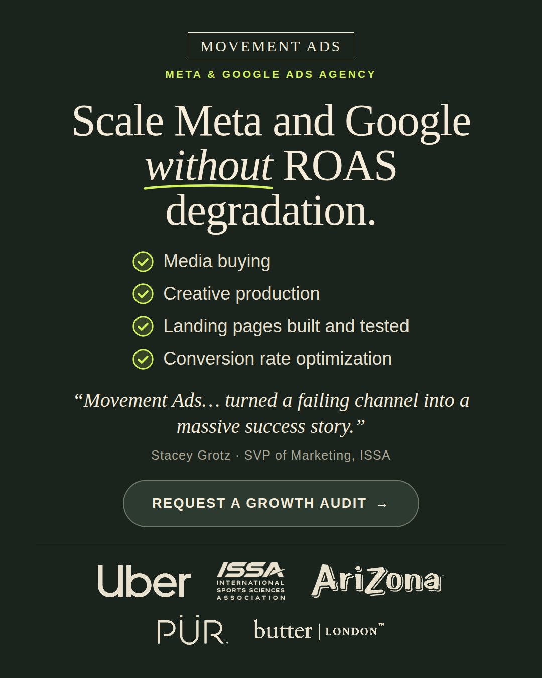 Movement Ads Facebook ad: Request a Growth Audit