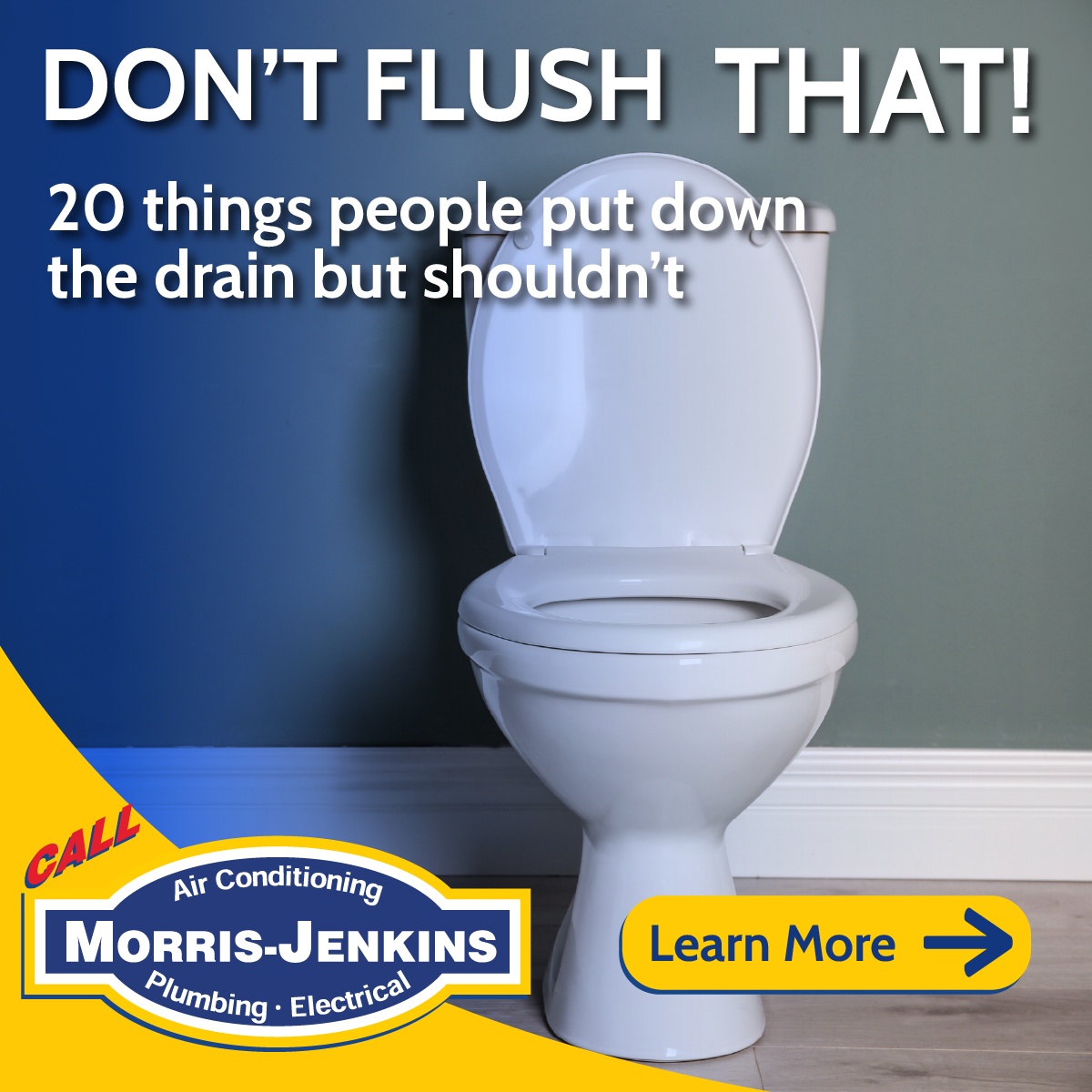 Morris-Jenkins Facebook ad: What NOT to Flush Down the Toilet or Put Through Your…