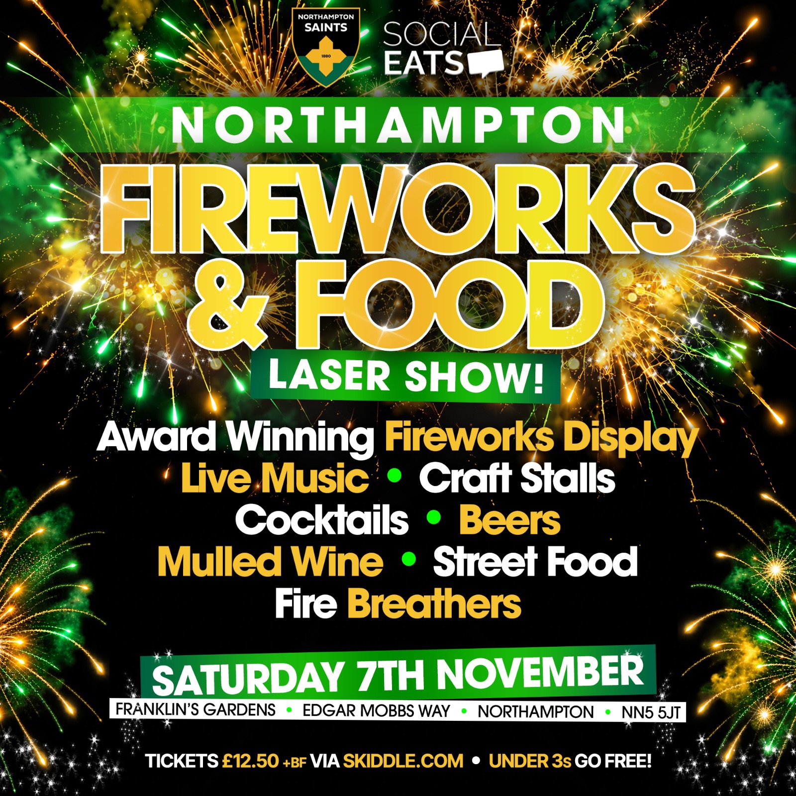 Social Eats Events Facebook ad: Northampton Fireworks & Food