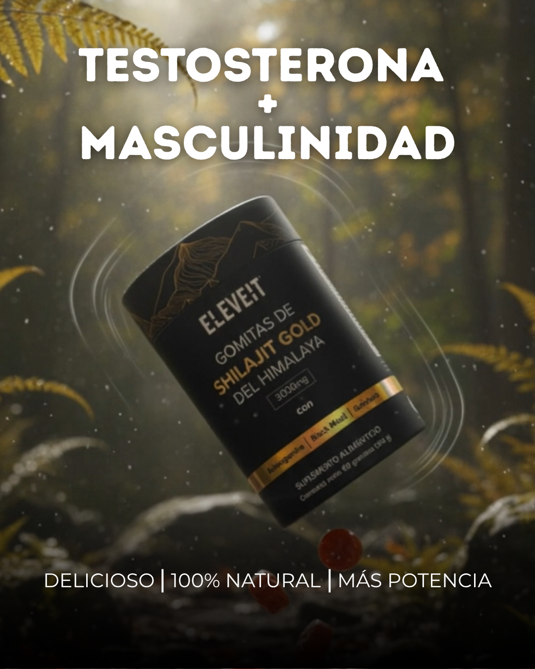 Eleveit MX Facebook ad: Energía masculina hecha gomita