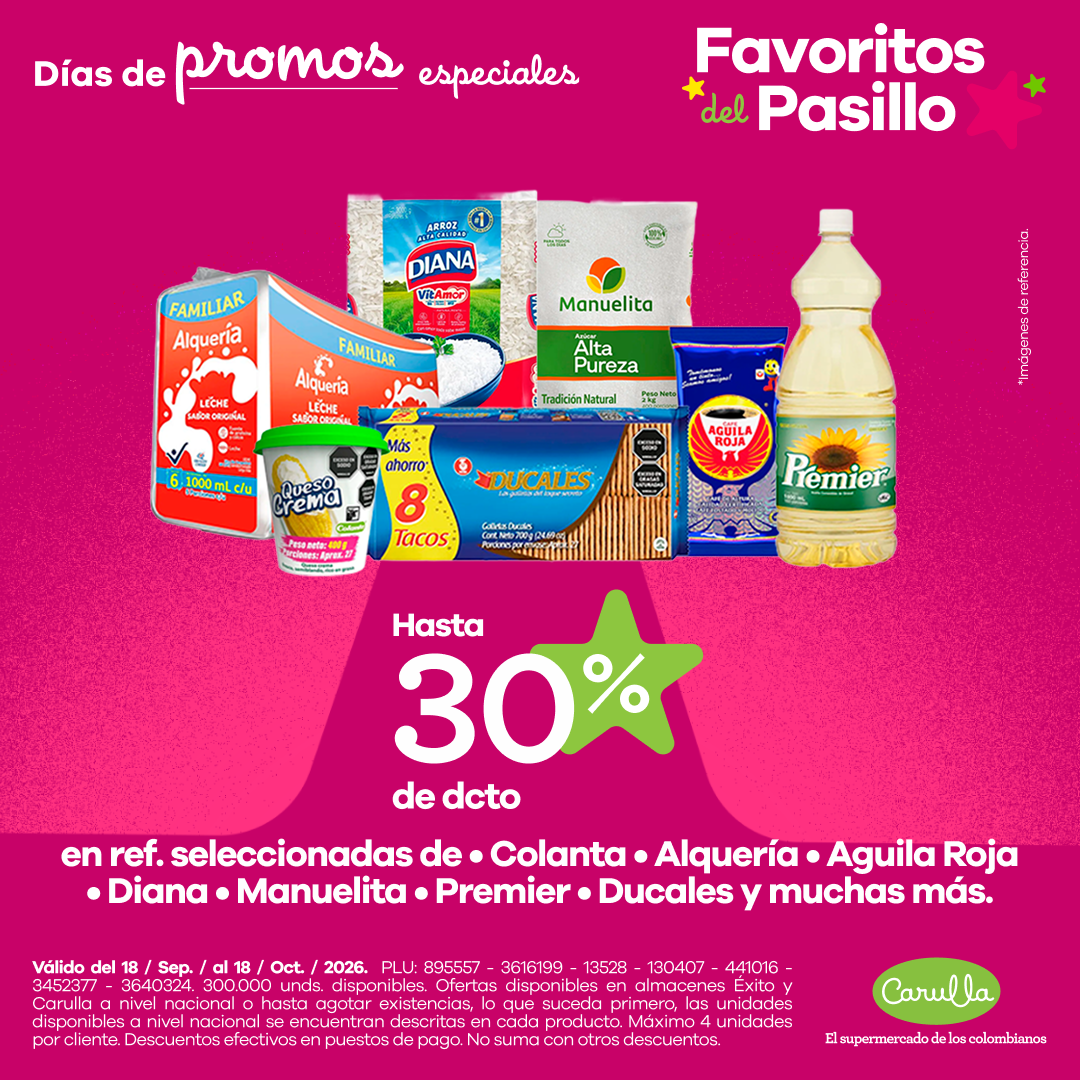 Carulla Facebook ad: ¡Favoritos del pasillo!