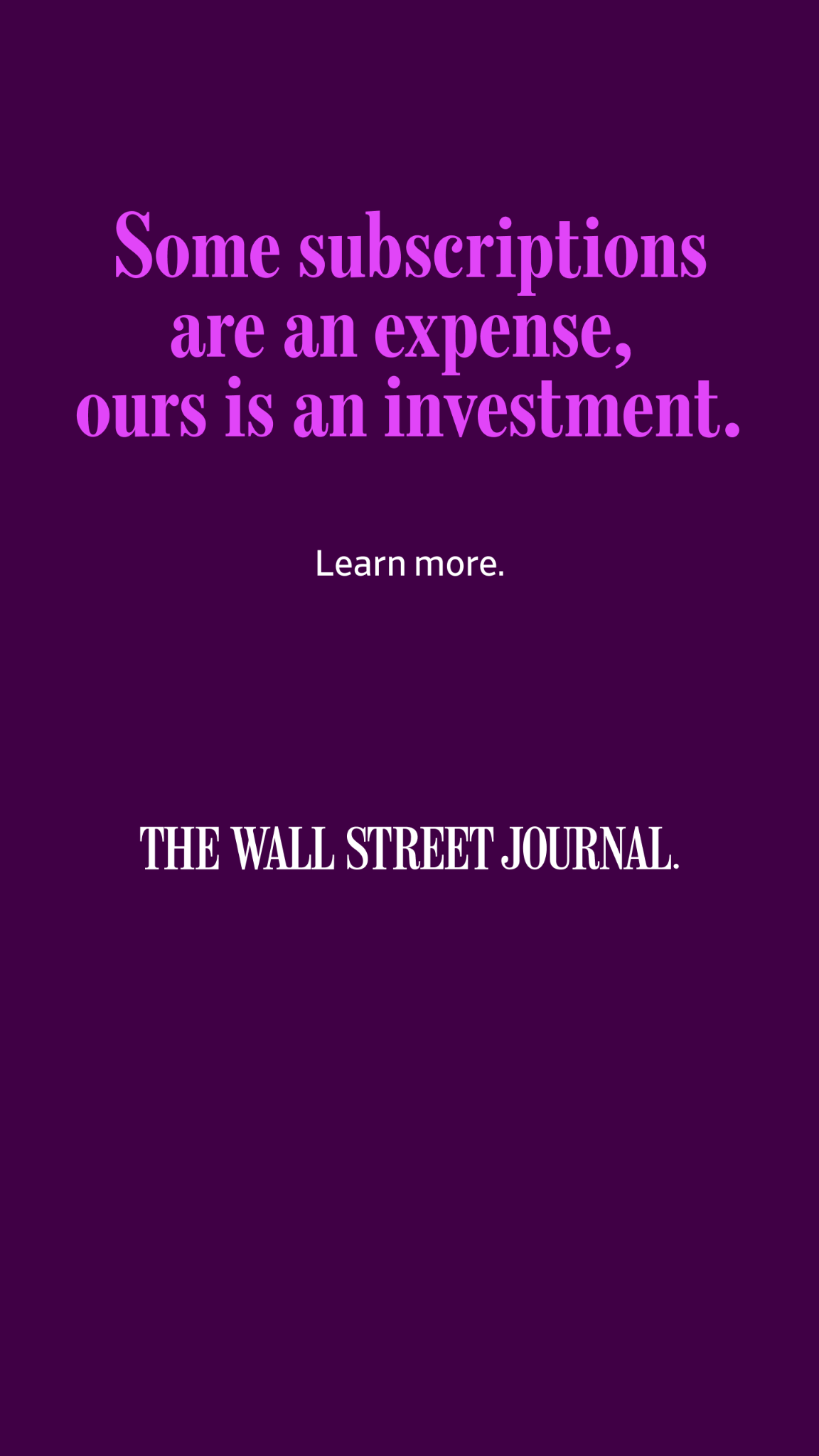 The Wall Street Journal Facebook ad