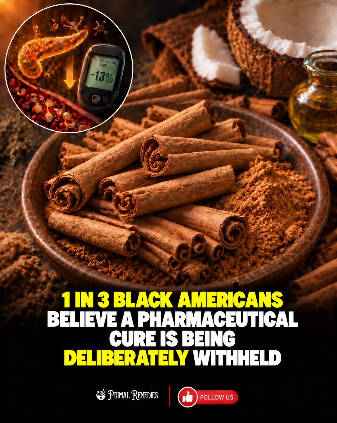Primal Remedies US Facebook ad: Ceylon Cinnamon 7200mg Equivalent with MCT Oil