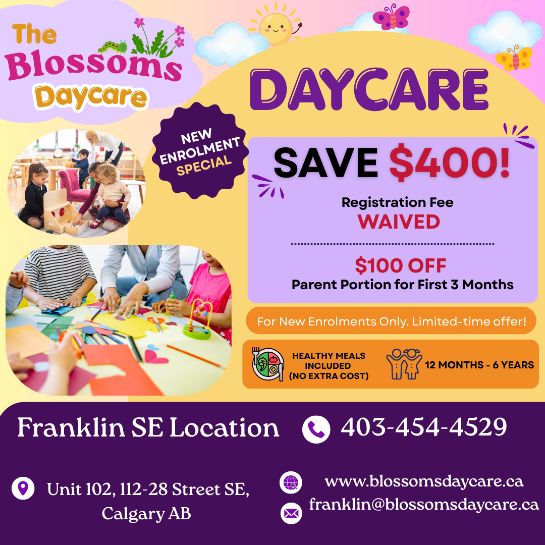 The Blossoms Daycare Facebook ad: Franklin Southeast Daycare Calgary | Blossoms Daycare Center