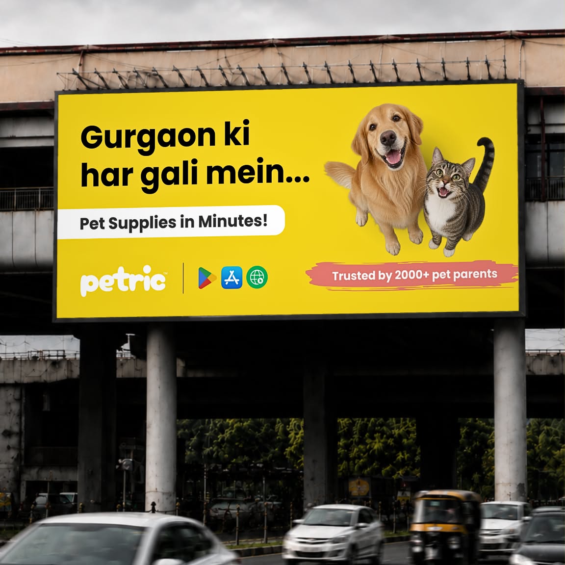Petric Facebook ad: Every pet supply - delivered in minutes