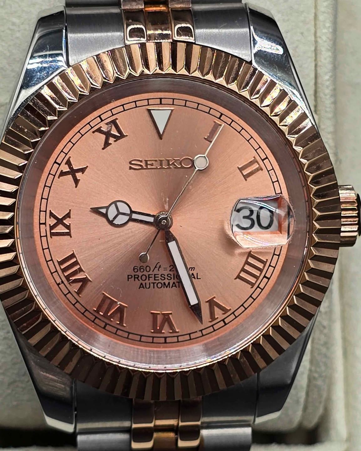 Erik Zwillinger Facebook ad: Two Tone Custom Built Mens Watch With NH35 TMI Automatic…