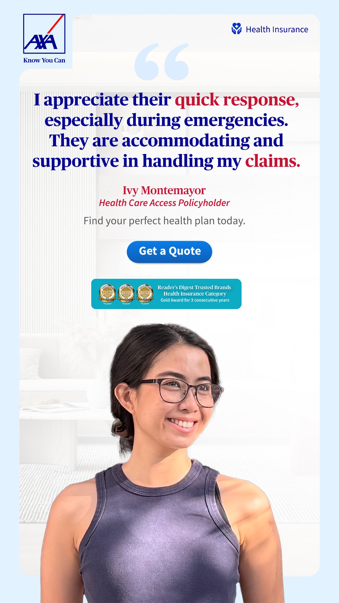 AXA Philippines Facebook ad: Up to P5M health coverage