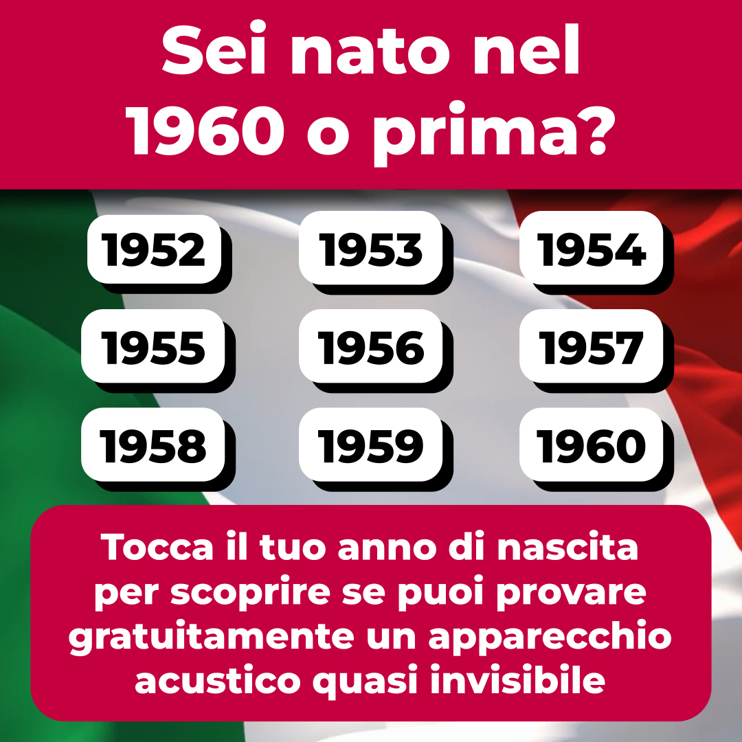 Amplifon Italia Facebook ad: Sei nato nel 1960 o prima?