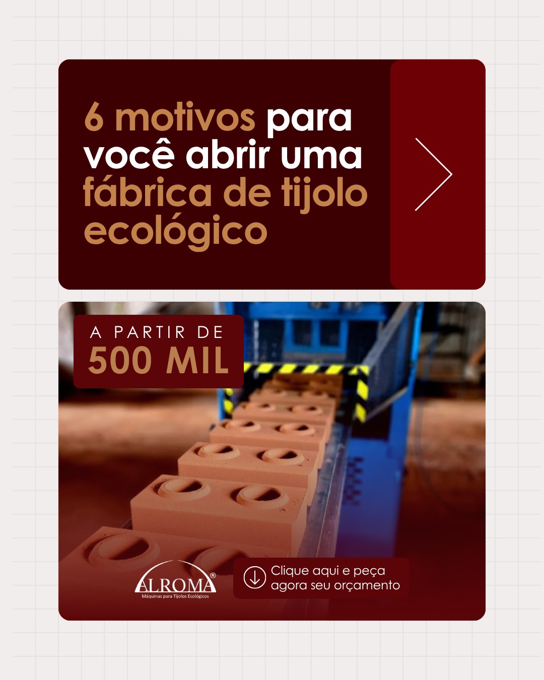 Alroma Máquinas Facebook ad: Lucre na construção civil.