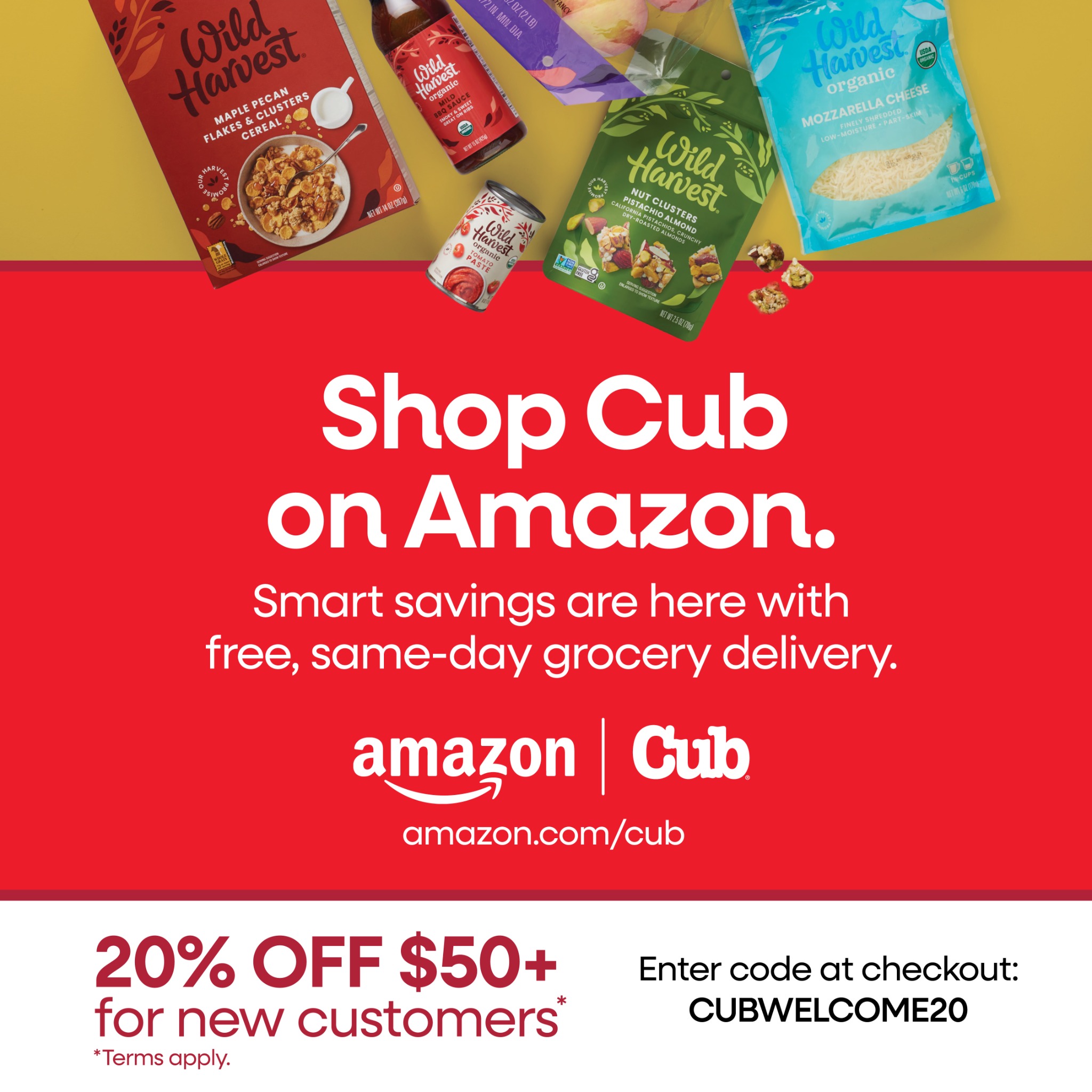 Cub Facebook ad: Shop happy with Amazon!