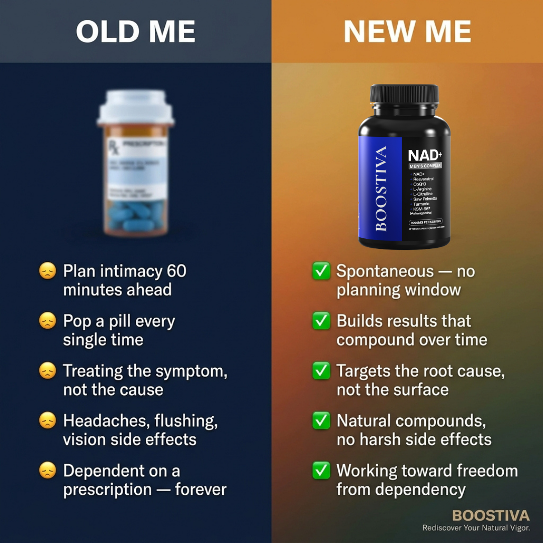 Boostiva Men Facebook ad: Get Your Edge Back, From the Boardroom to the Bedroom
