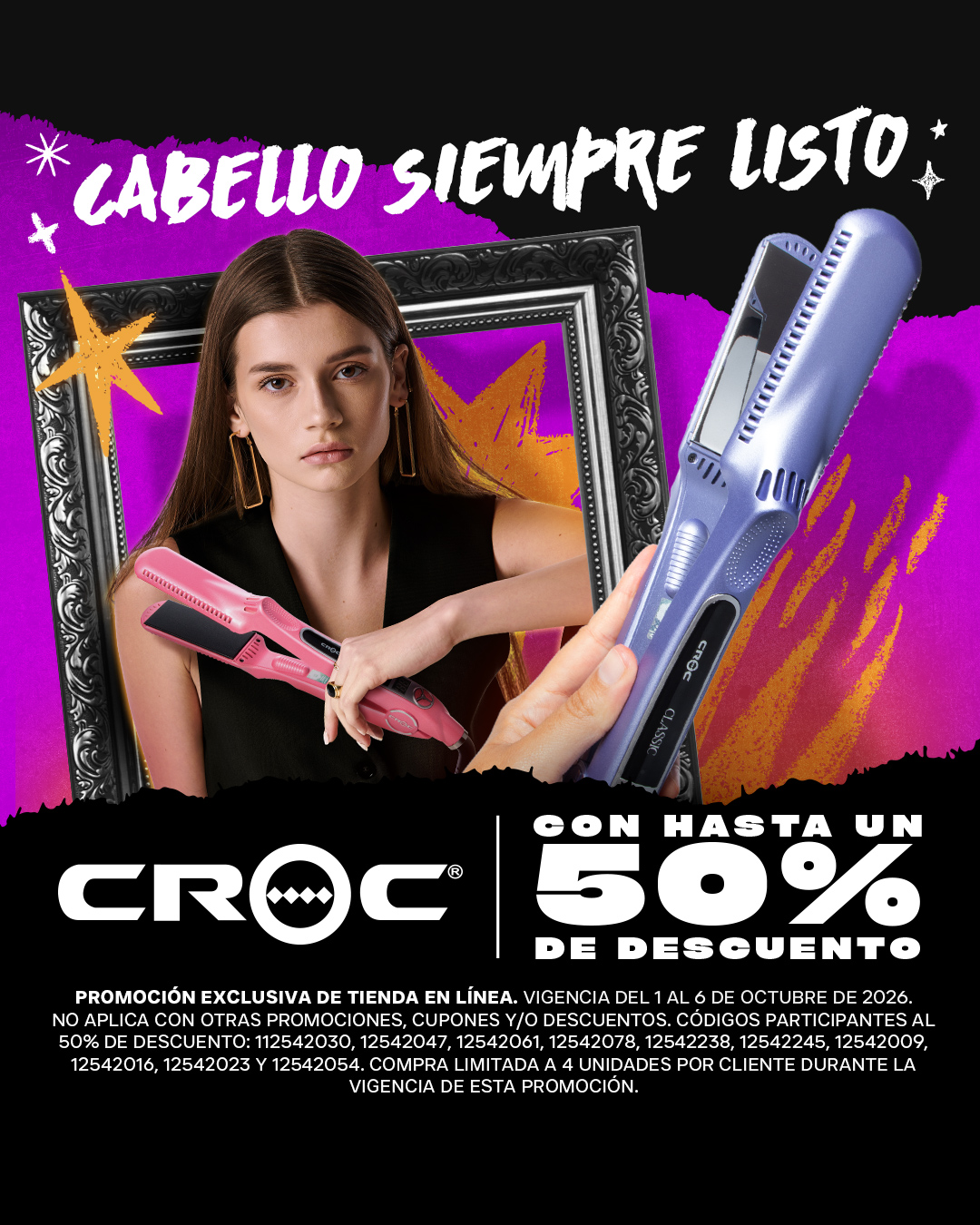 Sally México Facebook ad: 50% OFF en CROC