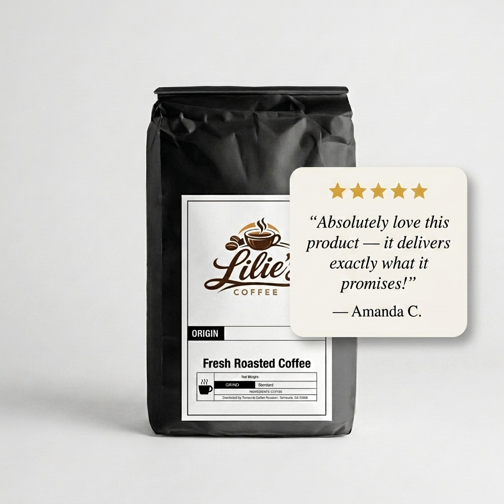 Loyaltie Facebook ad: A bright, balanced Colombia cup, Lilie's Coffee's Single…