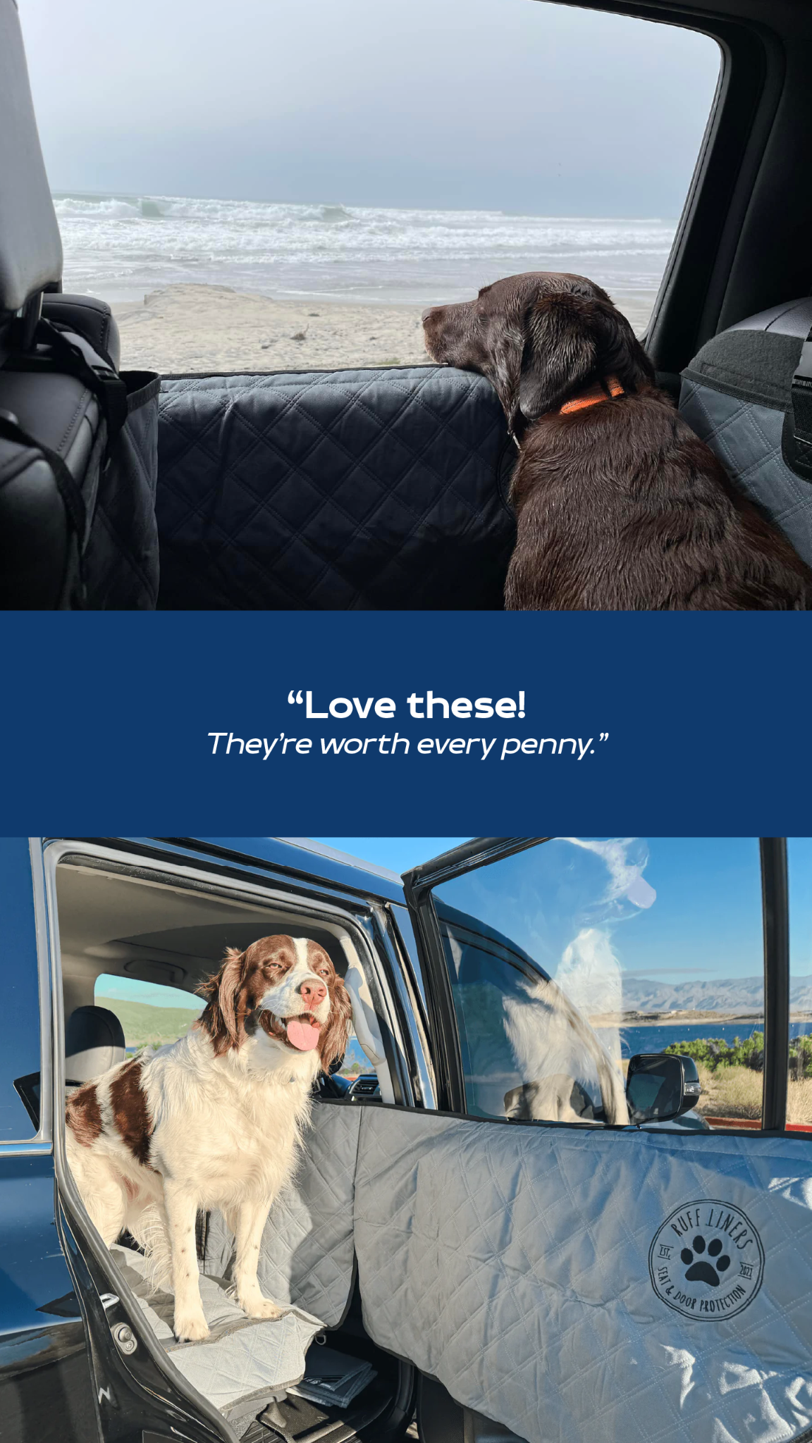 RUFF Liners Facebook ad: Protects Your Back Seat