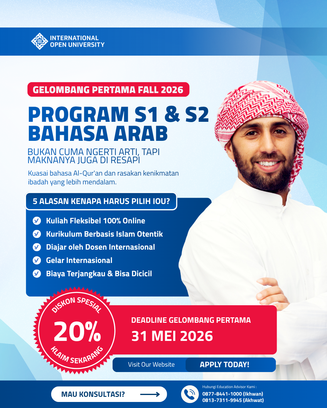 International Open University - IOU - Indonesia Facebook ad: Klaim DISKON 20%