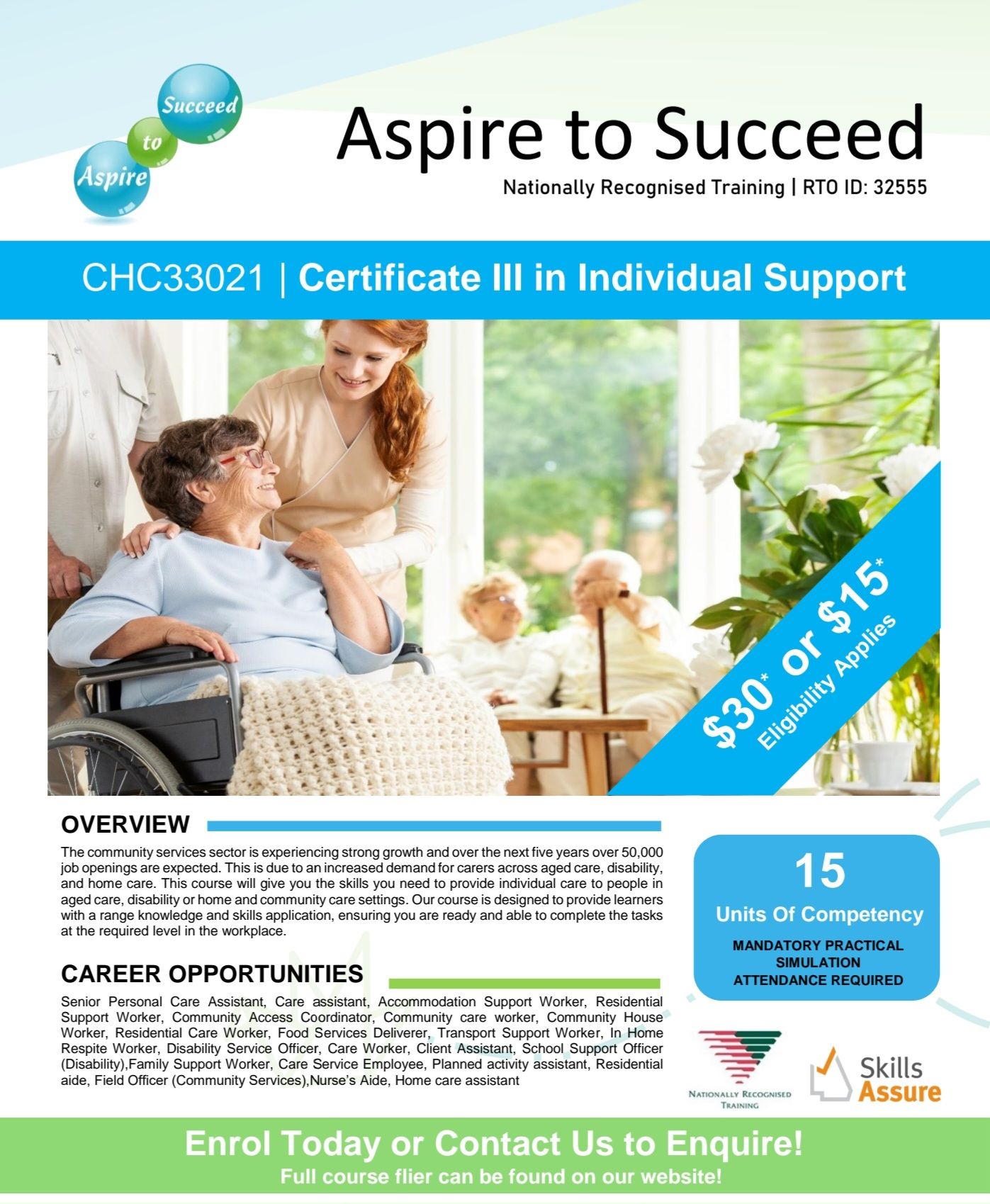 Aspire to Succeed - RTO ID 32555 Facebook ad: Online Aged Care, Disability, MHFA Courses Australia…
