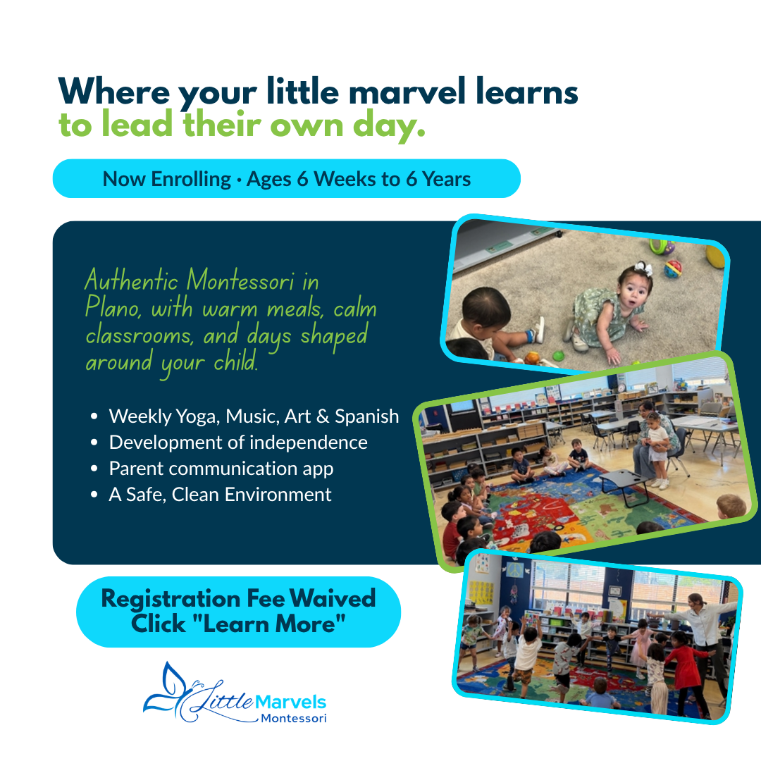 Little Marvels Montessori Facebook ad: Registration Fee Waived in Plano