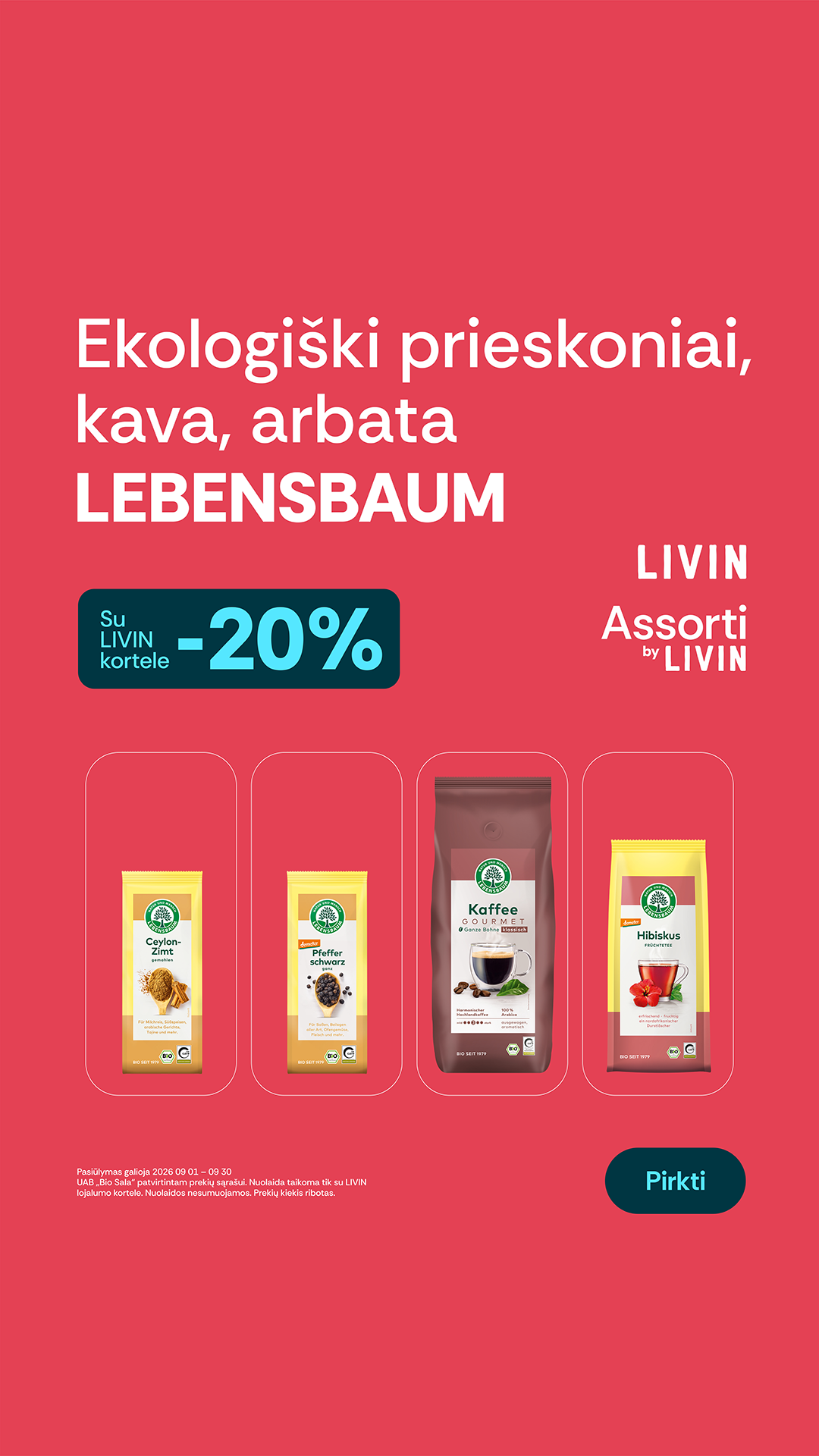 LIVIN sveiki produktai Facebook ad