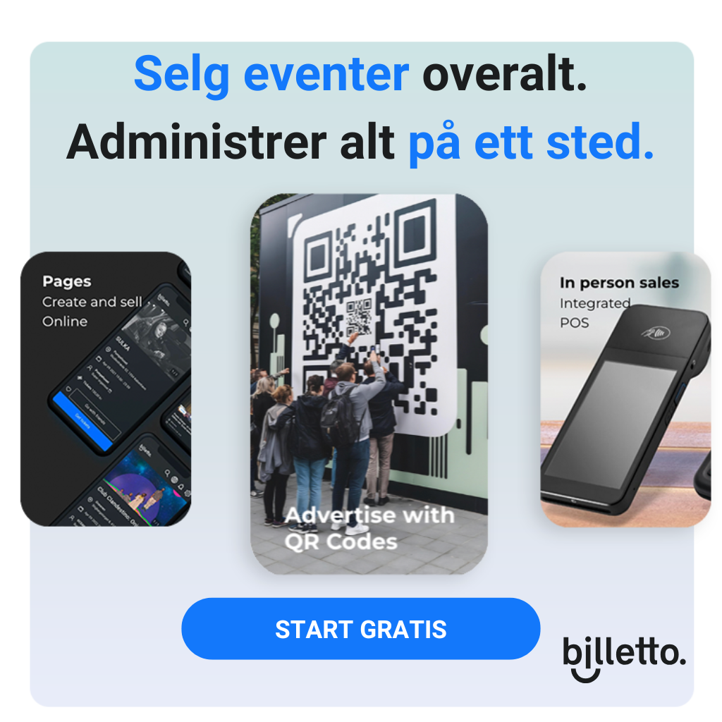 Billetto Norway Facebook ad: Selg eventer overalt.