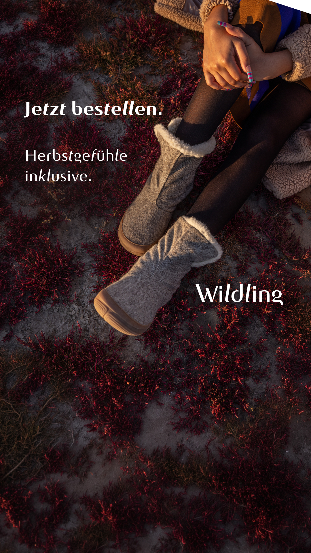 Wildling Shoes Facebook ad: Kuschelig warm durch den Winter