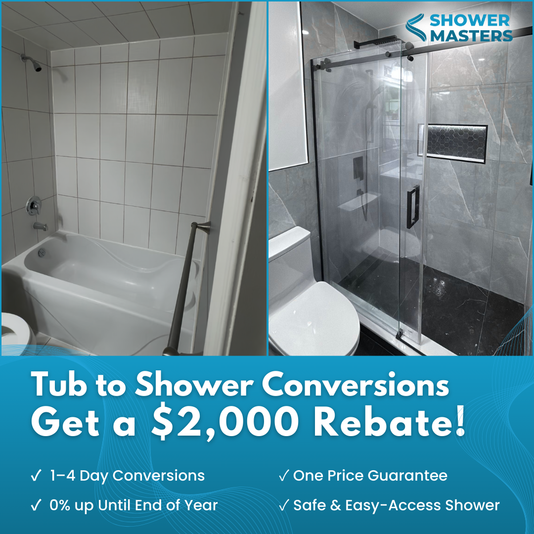 Shower Masters Facebook ad: Get a $2,000 Rebate