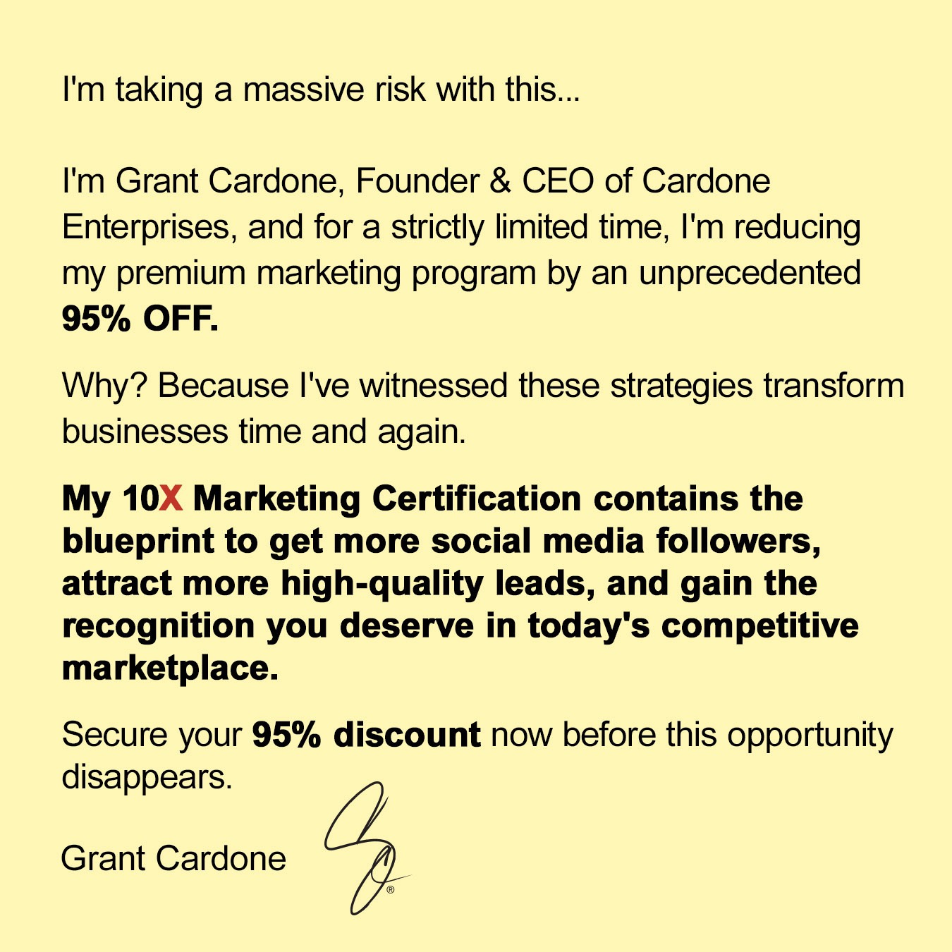 Grant Cardone Enterprises Facebook ad