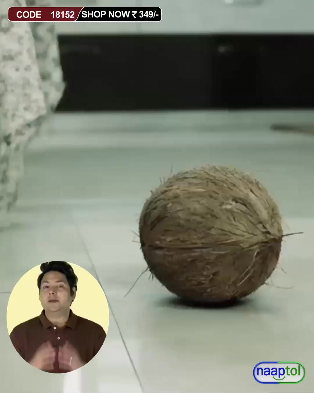 Naaptol-9 Facebook ad: Your Kitchen Just Got Smarter: Effortless Coconut Breaking!